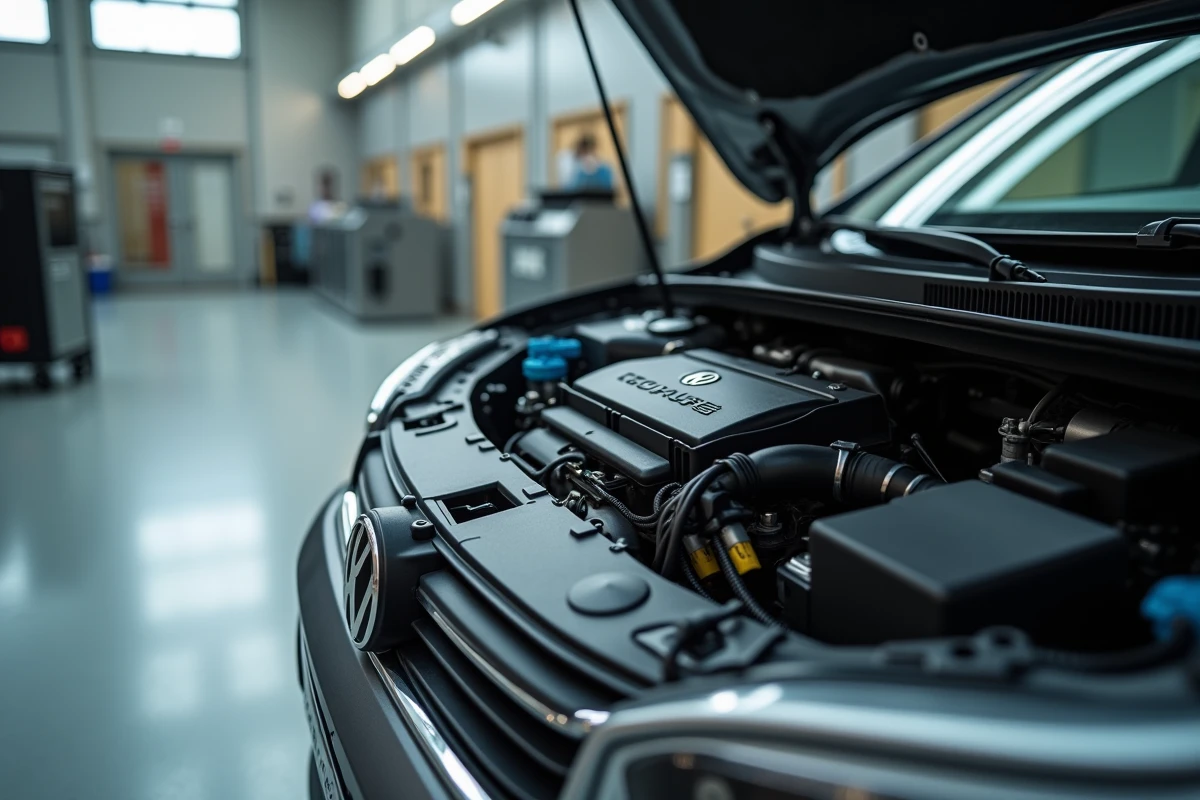 Boîtier ECU d'un moteur de voiture de leasing connecté à un dispositif de reprogrammation électronique
